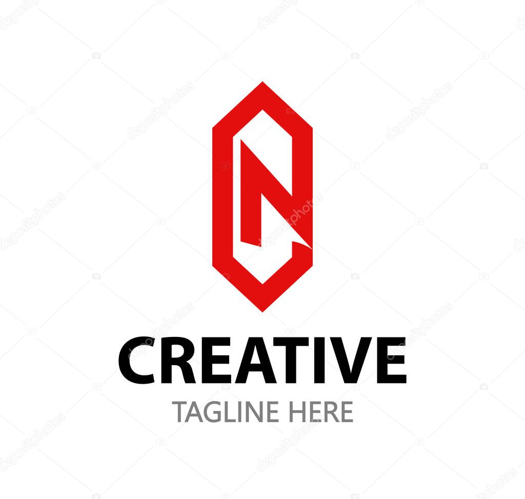 Jewelry Logo with Gem and Letter N. Vector Emblem for illustration with Title and Tagline for slogan or description.