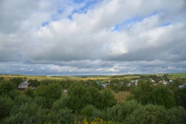 Klin-Dmitrovsky ridge köyleri, Sergiev Posad bölgesi, Moscow region, Rusya Federasyonu ile Panoraması
