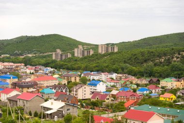 Görünümü ve Sukko Vadisi, Anapa ve Karadeniz görünümünü bir güneşli gün yaz, Krasnodar bölgesi, Rusya Federasyonu