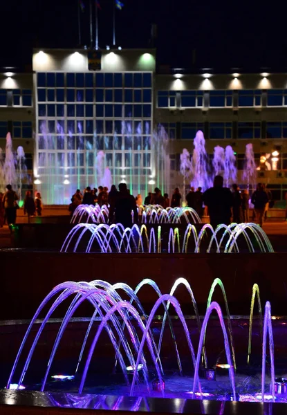 Fuentes Coloridas Musicales Centro Ciudad Turística Anapa Krasnodar Krai Kuban —  Fotos de Stock