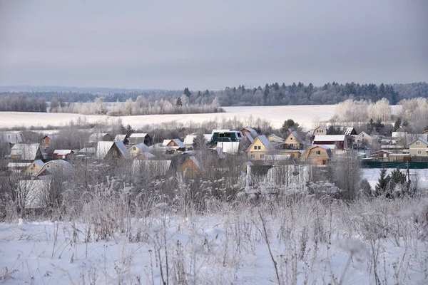 Panorama Cresta Klin Dmitrovsky Con Aldeas Invierno Distrito Sergiev Posad — Foto de Stock