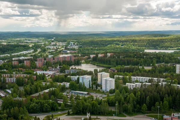 Vista Montanha Para Kuopio Lagos Dia Verão Norte Savonia Finlândia — Fotografia de Stock