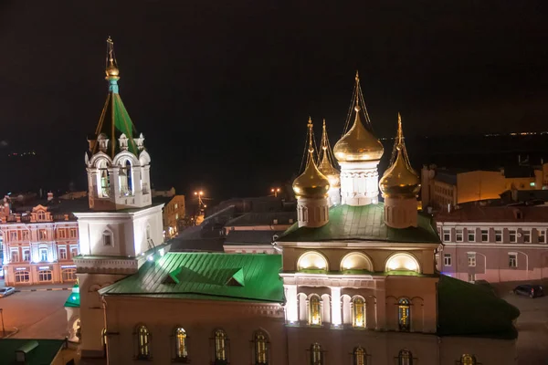 Nézd Meg Éjjel Templom John Baptist Rozhdestvenskaya Street Nyizsnyij Novgorod — Stock Fotó