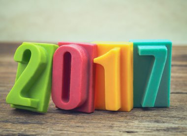 Mutlu yeni yıl 2017, çikolata sayının bar 