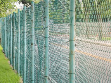 Mavi çit hasır örgü, özel mülkiyet