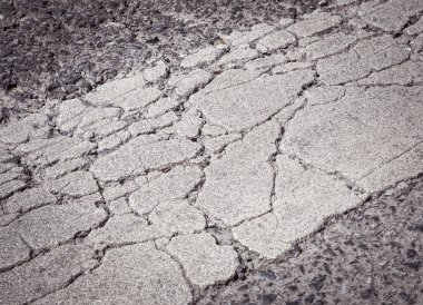 Kırık asfalt yol yüzey arka plan