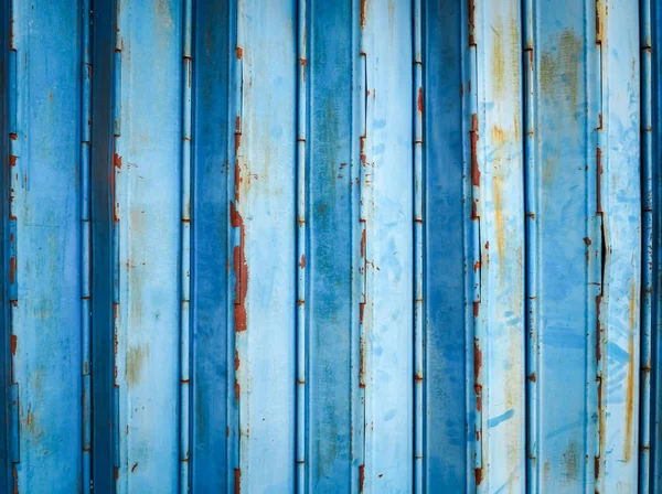 蓝色旧的推拉门金属 — 图库照片