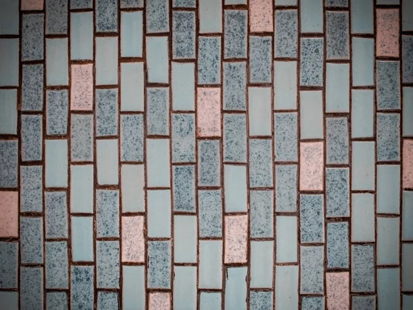 Vintage style design of pastel color mosaic tile texture wall — Stock Photo, Image