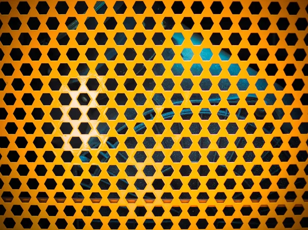 Placa metálica amarela velha — Fotografia de Stock