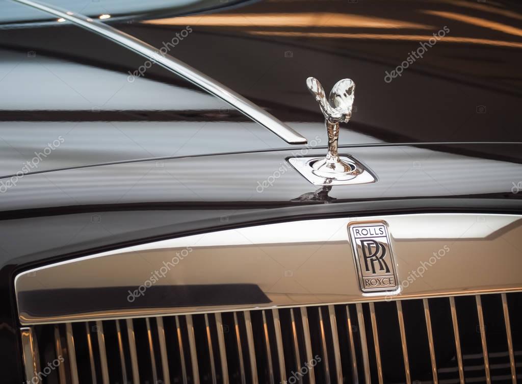 BANGKOK, THAILAND - 4 AUGUST 2017: Rolls-Royce Ghost and Exclusive Luxury Rolls Royce at Car Showroom in Bangkok, Thailand