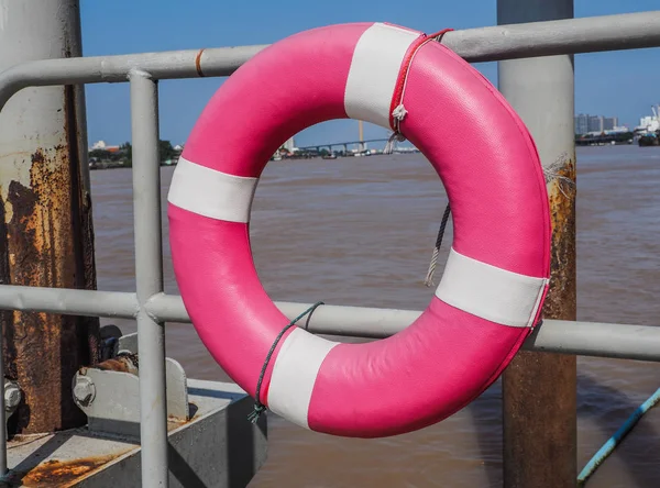 lifebuoy ring hanging on the dock