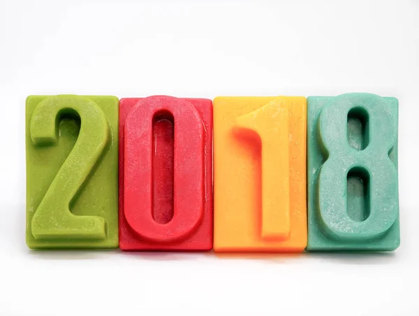Mutlu yeni yıl 2018 sayısı — Stok fotoğraf