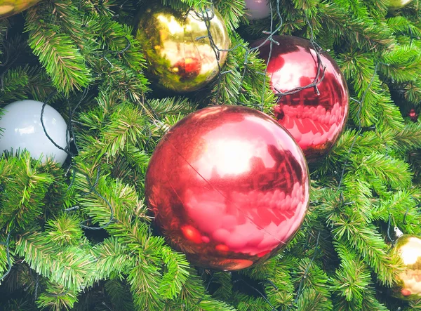 Decorazione Bauble Albero Natale Decorato Natale Celebrazione Vacanza Sfondo — Foto Stock