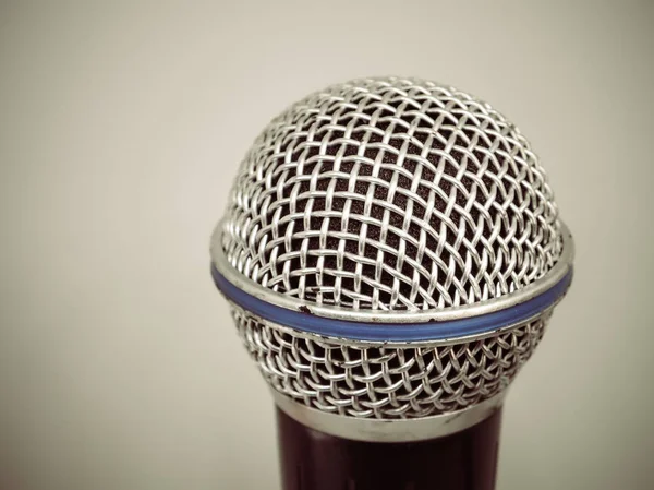 Retro Color Close Microphone Karaoke Room Conference Room Space Place — Stock Photo, Image