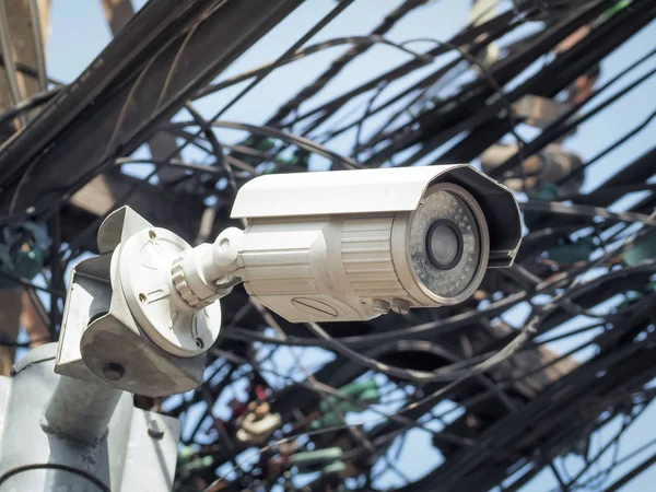 Telecamere Sicurezza Circuito Chiuso Palo Alto Protezione Pubblica Sorveglianza Cctv — Foto Stock