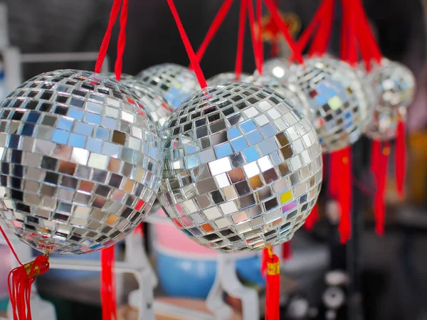 Chinese Discoballen Spiegelballen Heldere Zilveren Reflecterende Spiegel Discoballen Voor Geluk — Stockfoto