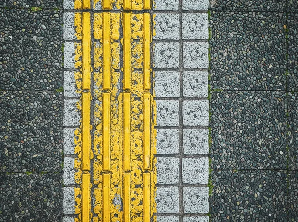 Japanese Sidewalk Interfaces Blind Sidewalk Interfaces Tussen Treinstations Japan — Stockfoto