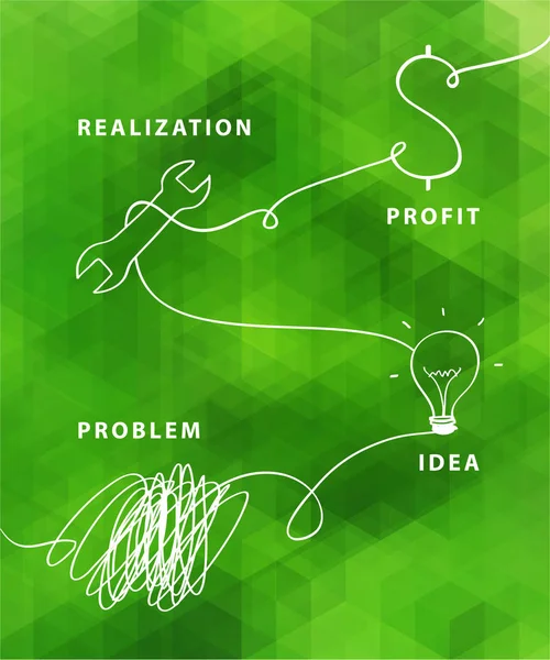 基于抽象的灯泡的企业战略规划概念构想 — 图库矢量图片#
