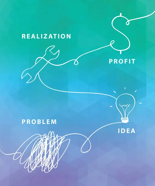 基于抽象的灯泡的企业战略规划概念构想 — 图库矢量图片#