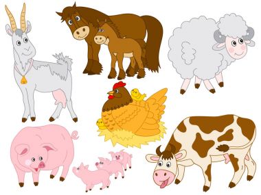 vektör çiftlik hayvanları