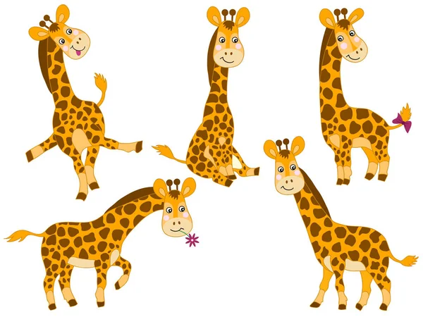 Ensemble de girafes vectorielles — Image vectorielle