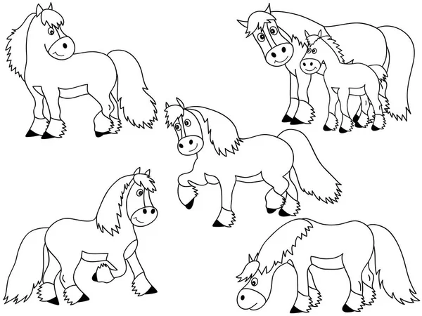 Juego de vectores de caballo — Vector de stock