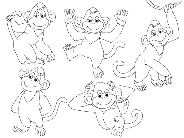 Małpy wektor zestaw — Wektor stockowy