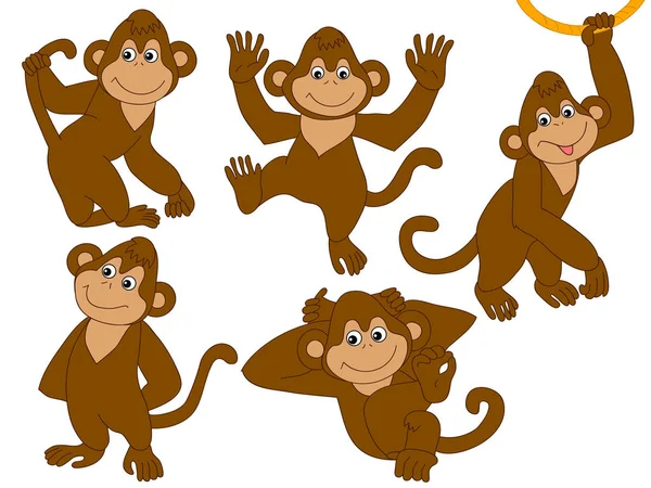 Małpy wektor zestaw — Wektor stockowy