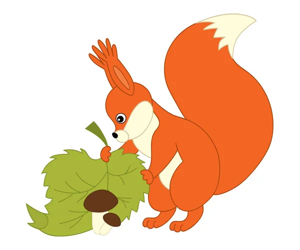 Vector Cute Cartoon eekhoorn. Eekhoorn Clipart. — Stockvector