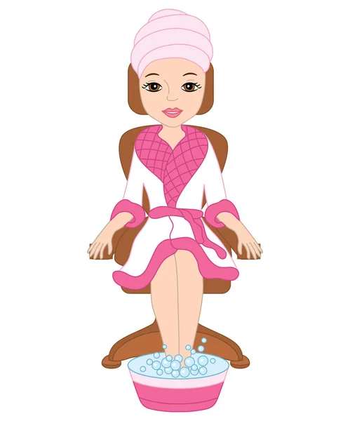 Vektor-Wellness-Mädchen. spa girl clipart. Kurvektorabbildung. — Stockvektor