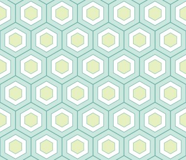 Soyut geometrik Seamless modeli ile turkuaz petek süsleme ve kireç yeşil renk.