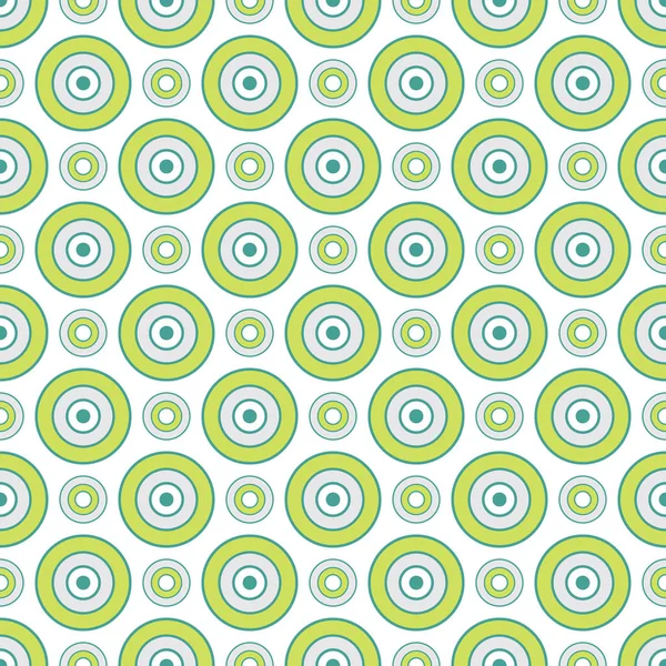 Abstraktes geometrisches nahtloses Muster mit Kreis-Ornament in blauer und lindgrüner Farbe. — Stockvektor