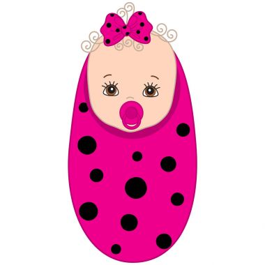Vektör şirin bebek kız Ladybug kostüm. 
