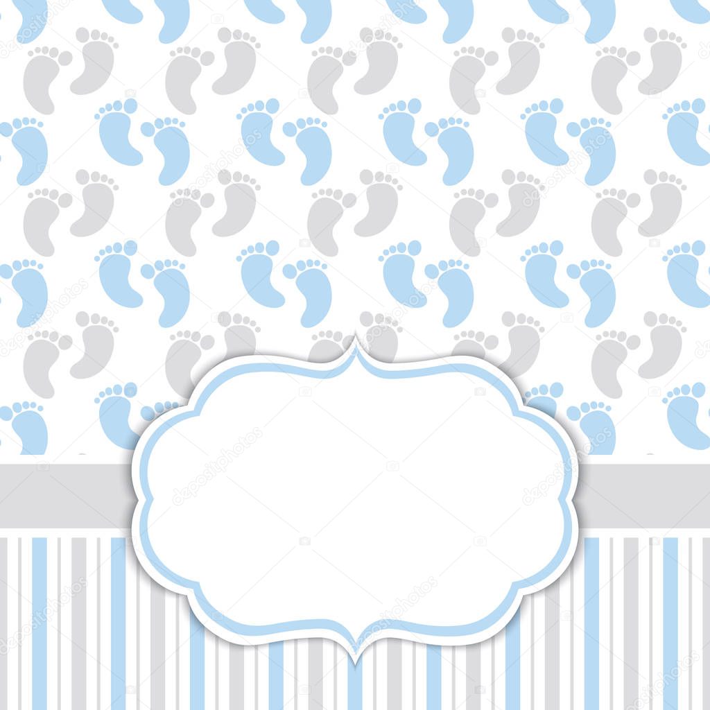 Baby footprints template Card Template with Baby Boy Footprints. Baby
