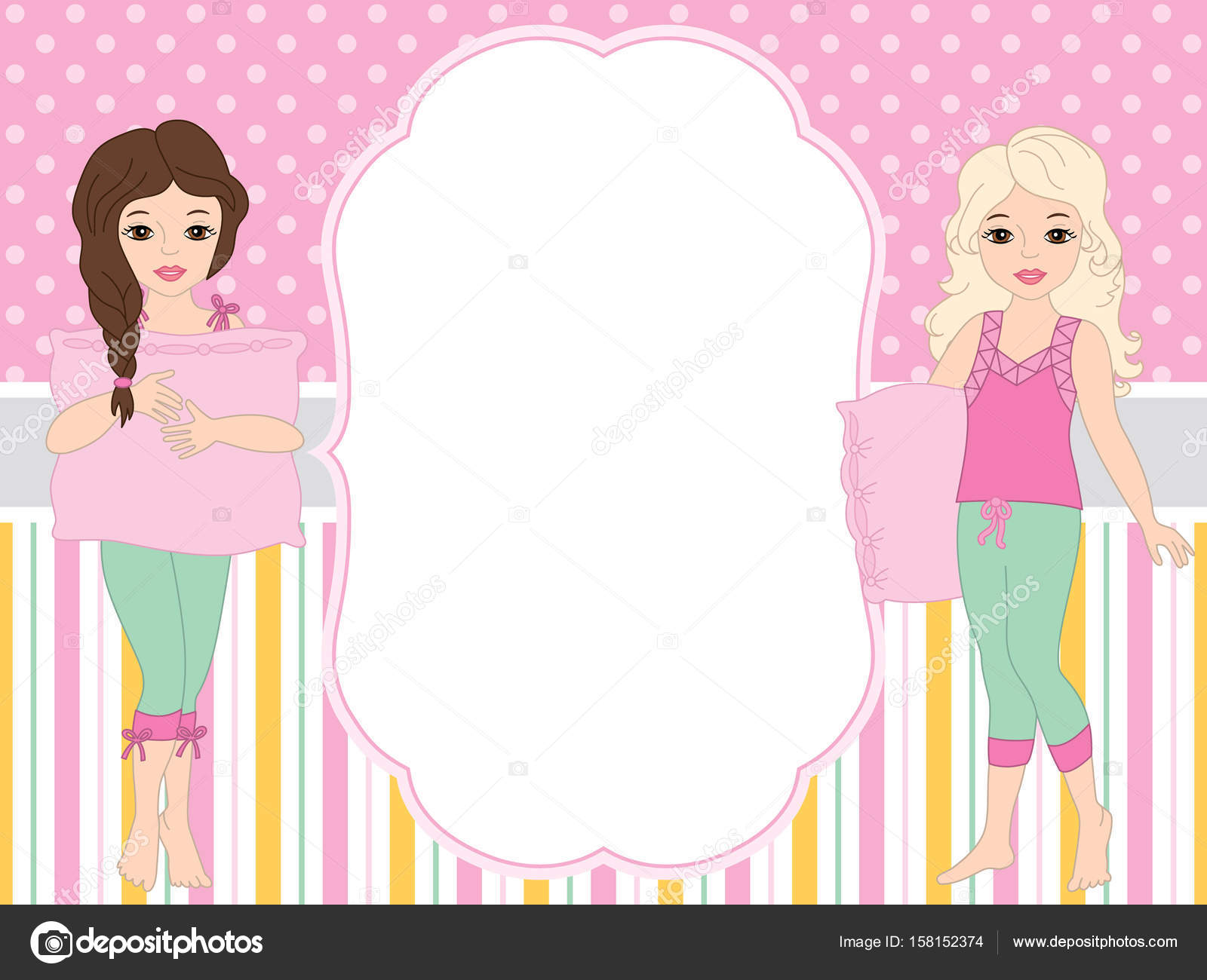 Vectores de Girls pajamas party, imágenes vectoriales | DepositPhotos, image size:1024x832