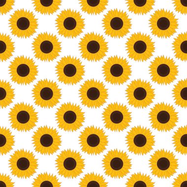 Vektör ayçiçeği ile Seamless modeli. Ayçiçeği Seamless Modeli.