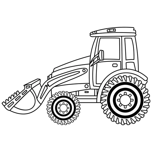 Vektor Bulldozer. Schwarz-weiße Bulldozer-Vektor-Illustration. — Stockvektor