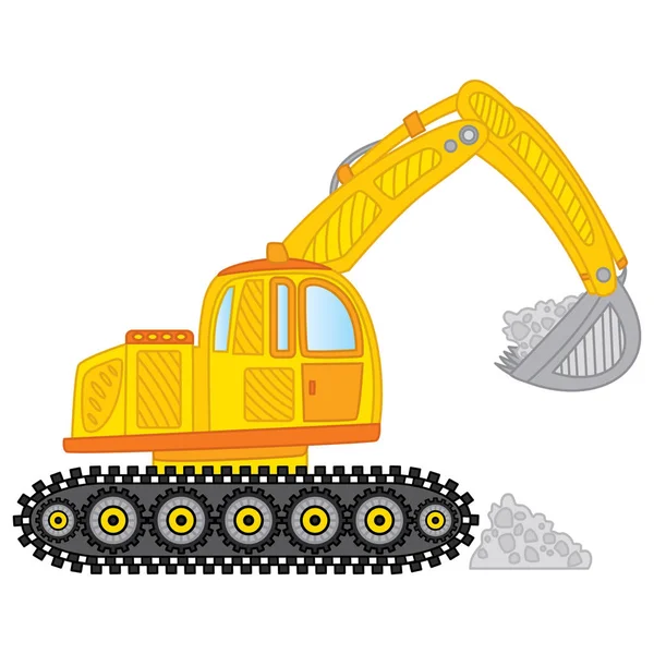 Bulldozer Escavadora Construção Veículo Desenho Animado Royalty Free SVG,  Cliparts, Vetores, e Ilustrações Stock. Image 80115501