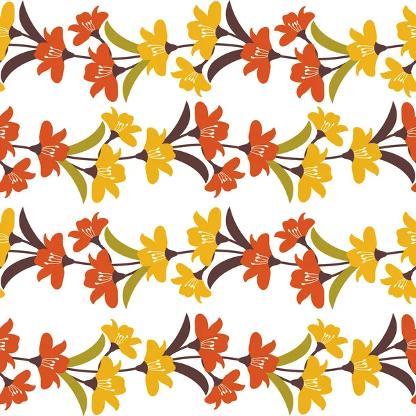 ベクトル シームレス花柄ボーダー秋の花。秋の花のシームレス パターン. — ストックベクタ