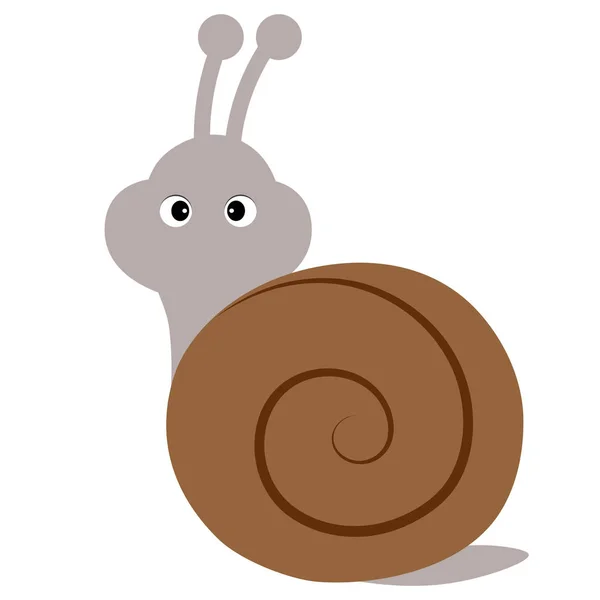 Vector Cute Cartoon Snail. Baby Snail Vector Illustration. — Stock Vector