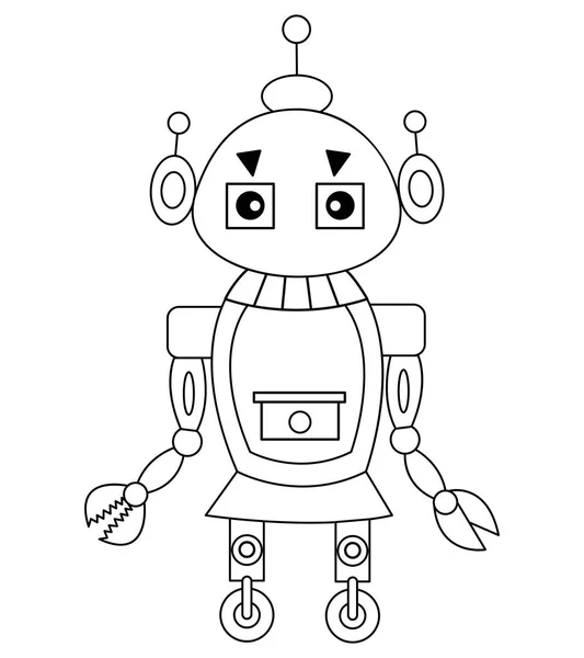 벡터 흑인과 백인 귀여운 로봇입니다. 로봇 벡터 일러스트 레이 션. — 스톡 벡터