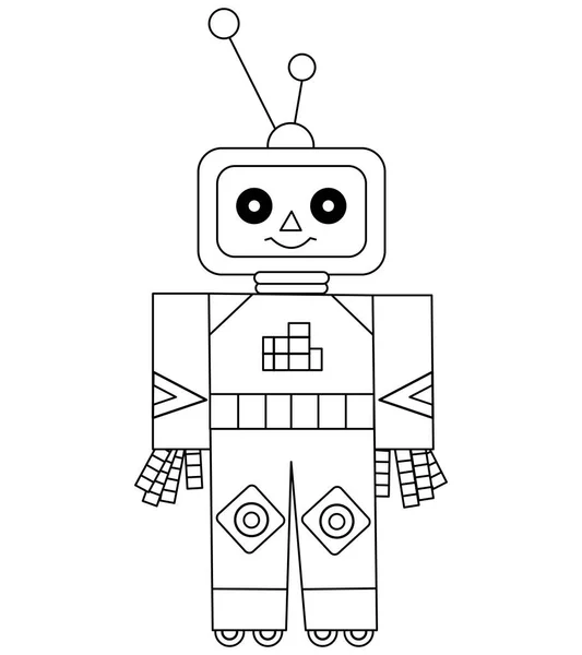 Vector Robot lindo blanco y negro. Robot Vector Ilustración . — Vector de stock