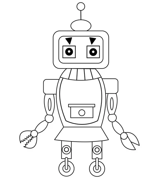 벡터 흑인과 백인 귀여운 로봇입니다. 로봇 벡터 일러스트 레이 션. — 스톡 벡터