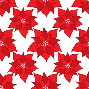 Vektör Noel ve yeni yıl yılbaşı çiçeği ile Seamless modeli. Vektör Atatürk çiçeği. 