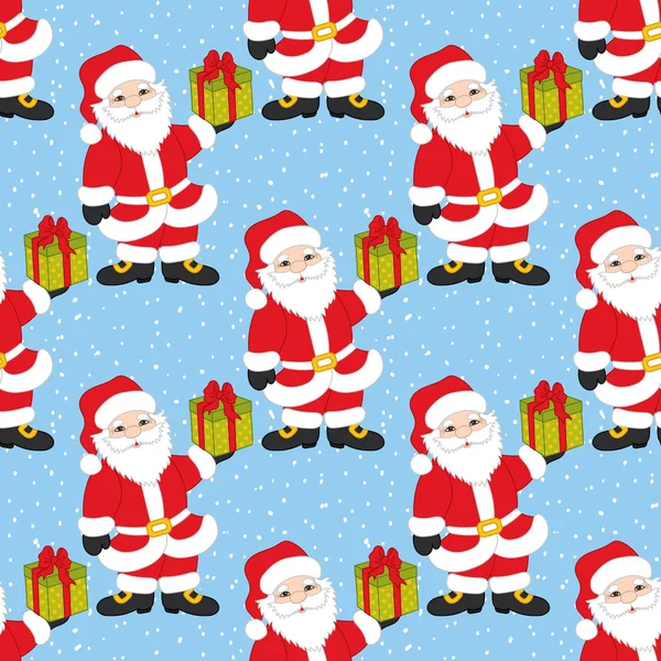 Vector Christmas and New Year naadloze patroon met de Kerstman. Vector Santa Claus. — Stockvector