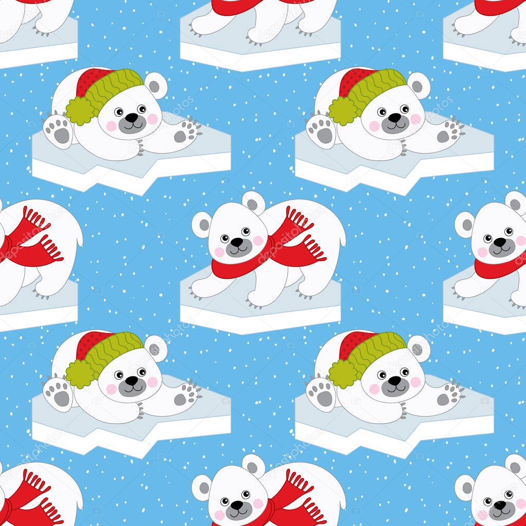 Download Vector Christmas and New Year Seamless Pattern with Polar ...