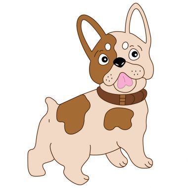 Vektör sevimli Fransız buldozer. Vektör köpek. Frenchie vektör çizim. 