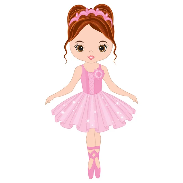 Vector schattige kleine Ballerina dansen — Stockvector