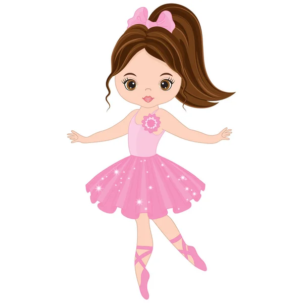 Vektor süße kleine Ballerina tanzen — Stockvektor