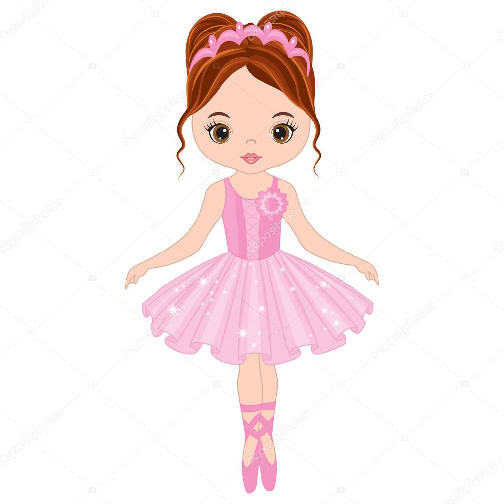 Vector Cute Little Ballerina Dancing 